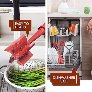 Upgrade Meat Chopper, Heat Resistant Meat Masher for Hamburger Meat, Ground Beef Smasher, Nylon Hamburger Chopper Utensil, Ground Non Stick Mix Chopper, Mix and Chop, Potato Masher Tool（Red）