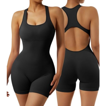 OMKAGI Women Seamless Jumpsuit Tummy Control Yoga Romper