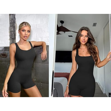 OMKAGI Women Seamless Jumpsuit Tummy Control Yoga Romper