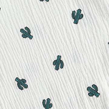 Infant Baby Girl Boy Cotton Linen Romper Sleeveless Cute Print Bodysuit Jumpsuit Playsuit Summer Outfit Clothes (Cactus, 6-12 Months)