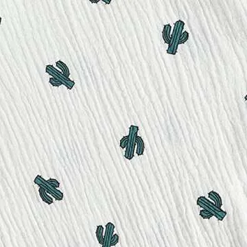 Infant Baby Girl Boy Cotton Linen Romper Sleeveless Cute Print Bodysuit Jumpsuit Playsuit Summer Outfit Clothes (Cactus, 6-12 Months)