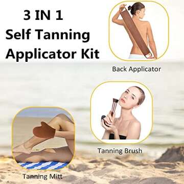 ANSPHIE 3 Pack Self Tanning Mitt Applicator Set - Flawless Self Tan Solutions