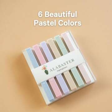 ALABASTER Co. - No Bleed 6 Pcs, Chisel Tip, Muted Pastel Color, Pastel Highlighter Set, Aesthetic Bible Study Supplies, Bible Highlighter, Gift