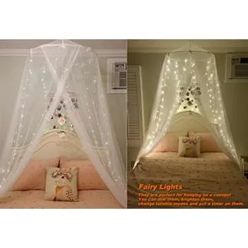 Honche Led Curtain Lights 300 LED 8 Modes USB with Remote for Home Room Bedroom Wedding Party Vacation Window Wall Decorations Room Decor (Warm White)