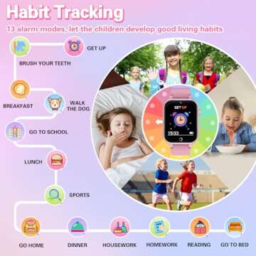 Kids Smart Watch Girls Gift for Girl Aged 6-12, HD TouchScreen Kids Watch with 26 Games Video Camera Music Pedometer Audiostory Learn Card Educational Toys Birthday Gifts for Girls Ages 5 6 7 8 9