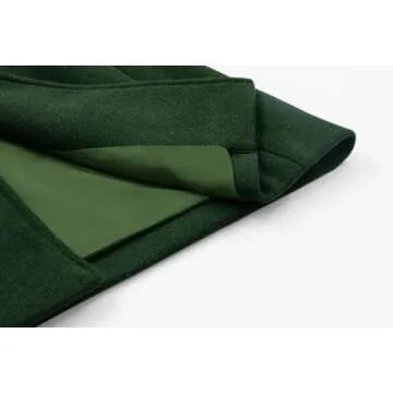 CHARTOU Women's Casual Thicken Wool Blend Stand Collar Single Breasted Pea Coat (Large, Green)