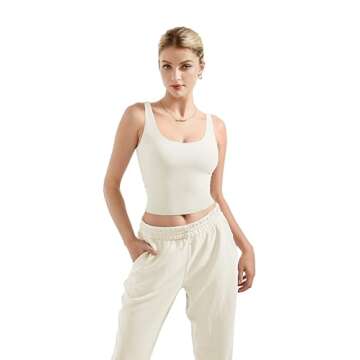 SUUKSESS Women Sexy Sleeveless Tank Top Summer Going Out Basic Top Scoop Neck Double Lined Y2K Crop Top (White,XS)