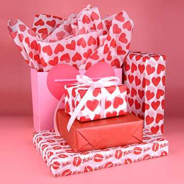 Valentine Tissue Paper 45 Sheets with Heart Design