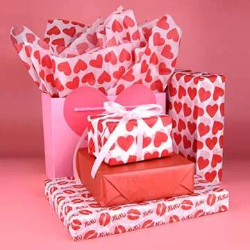 Valentine Tissue Paper 45 Sheets with Heart Design