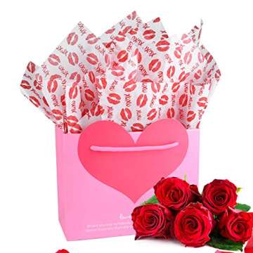 Valentine Tissue Paper 45 Sheets with Heart Design