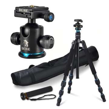 CowboyStudio Multi-function Aluminum Alloy Camera Tripod Monopod with Quick Release Plate Ball Head and Bag, BK-475