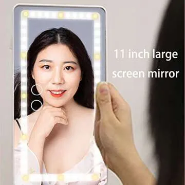 Mokoze Car Vanity Mirror with Rechargeable LED Lights