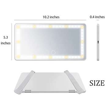Mokoze Car Vanity Mirror with Rechargeable LED Lights