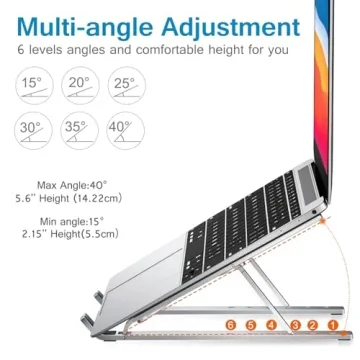 ivoler Laptop Stand - Adjustable Ergonomic & Portable Holder