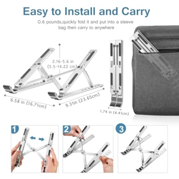 ivoler Laptop Stand - Adjustable Ergonomic & Portable Holder