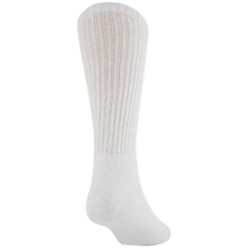 GOLDTOE Men's Harrington Crew Socks, Multipairs, White (6-Pairs), X-Large