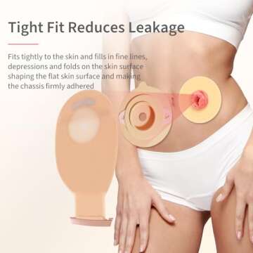 DERAYMI 10 Pack Moldable Ostomy Barrier Rings, 4mm Thickness Barrier Rings for Ostomy Bags, Sting-Free Hydrocolloid Ileostomy Elastic Ostomy Rings Secure Seal for Colostomy Bags