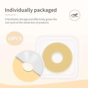 DERAYMI 10 Pack Moldable Ostomy Barrier Rings, 4mm Thickness Barrier Rings for Ostomy Bags, Sting-Free Hydrocolloid Ileostomy Elastic Ostomy Rings Secure Seal for Colostomy Bags