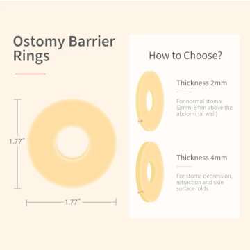 DERAYMI 10 Pack Moldable Ostomy Barrier Rings, 4mm Thickness Barrier Rings for Ostomy Bags, Sting-Free Hydrocolloid Ileostomy Elastic Ostomy Rings Secure Seal for Colostomy Bags