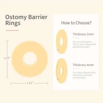 DERAYMI 10 Pack Moldable Ostomy Barrier Rings, 4mm Thickness Barrier Rings for Ostomy Bags, Sting-Free Hydrocolloid Ileostomy Elastic Ostomy Rings Secure Seal for Colostomy Bags