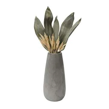 Creative Co-Op Paulownia Wood Grey Wash Vase