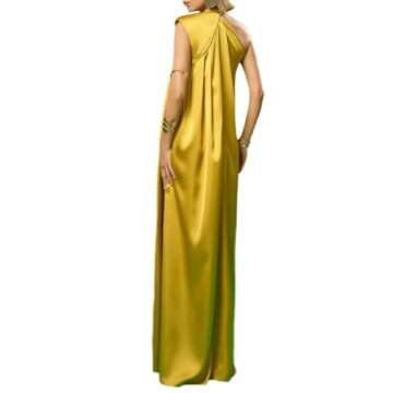 One Shoulder Plus Size Prom Dress Satin Long Prom Dresses for Women Sexy Pleated Evening Gown Ball Gowns Black