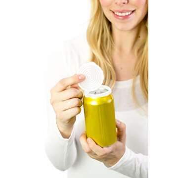 Smarter-Seal, 2-Pack, Reusable, BPA Free, Pop or Beverage Can Lids, Covers, Protectors, Toppers For Soda, Seltzer, Beer, Energy Drinks. Keep Carbonated Beverages More Bubbly and Fizzy