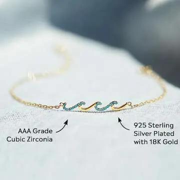 STORYJEWELLERY Sister Birthday Gifts from Sister, Gifts for Sister Birthday, Unique Sisters Gifts from Sister, Brother to Sister Gifts, Sister Bracelet, Wave Bracelet, Christmas Gifts for Sister