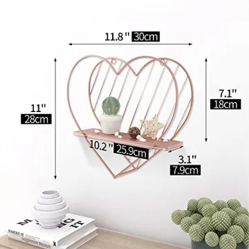 Afuly Floating Shelves Cute Pink Heart Wall Organizer