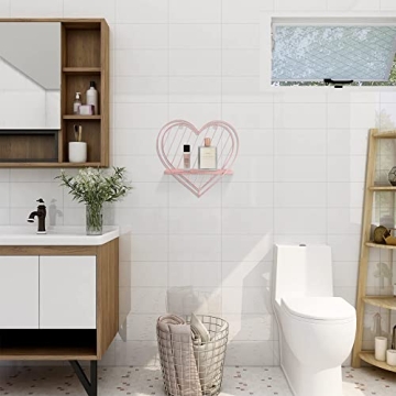 Afuly Floating Shelves Cute Pink Heart Wall Organizer