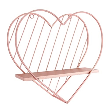 Afuly Floating Shelves Cute Pink Heart Wall Organizer