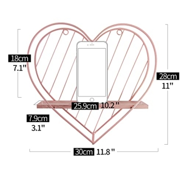 Afuly Floating Shelves Cute Pink Heart Wall Organizer