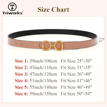 TRIWORKS Reversible Leather Belt Gold Buckle Dual Color