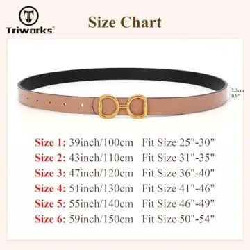 TRIWORKS Reversible Leather Belt Gold Buckle Dual Color