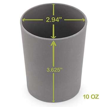 WeeSprout Bamboo Toddler Cups - 4 pc Set (10 fl oz), Organic & Non-Plastic Cup Pack for Toddlers, Big Kids or Baby, Natural