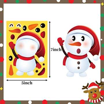 Joy Bang Christmas Stickers for Kids, 30 Sheets Make Santa Snowman Face Stickers Christmas Party Favors Supplies Christmas Crafts for Kids Christmas Activities Games Stocking Stuffers for Kids