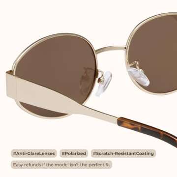 livho Oval Trendy Polarized Sunglasses Women Men, Retro Sun Glasses for Women Men 2025, Vintage Classic UV Protection Shades