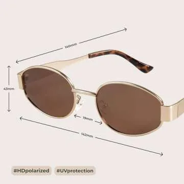 livho Oval Trendy Polarized Sunglasses Women Men, Retro Sun Glasses for Women Men 2025, Vintage Classic UV Protection Shades