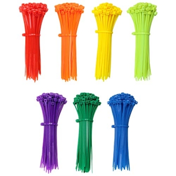 Mini Skater 4 Inch Self-locking Type Assorted Colors Nylon Cable Ties, Wire Ties,Durability,700 Pcs/...