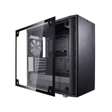 Fractal Design Define Mini C - Mini Tower Computer Case - mATX - Optimized for High Airflow and - 2X Fractal Design Dynamic X2 GP-12 120mm Silent Fans Included - PSU Shroud - Tempered Glass - Black