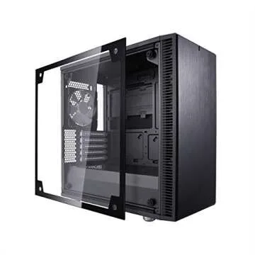 Fractal Design Define Mini C - Mini Tower Computer Case - mATX - Optimized for High Airflow and - 2X Fractal Design Dynamic X2 GP-12 120mm Silent Fans Included - PSU Shroud - Tempered Glass - Black