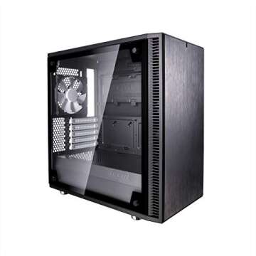 Fractal Design Define Mini C - Mini Tower Computer Case - mATX - Optimized for High Airflow and - 2X Fractal Design Dynamic X2 GP-12 120mm Silent Fans Included - PSU Shroud - Tempered Glass - Black