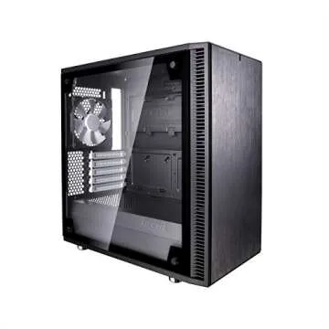 Fractal Design Define Mini C - Mini Tower Computer Case - mATX - Optimized for High Airflow and - 2X Fractal Design Dynamic X2 GP-12 120mm Silent Fans Included - PSU Shroud - Tempered Glass - Black
