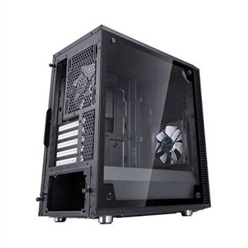 Fractal Design Define Mini C - Mini Tower Computer Case - mATX - Optimized for High Airflow and - 2X Fractal Design Dynamic X2 GP-12 120mm Silent Fans Included - PSU Shroud - Tempered Glass - Black