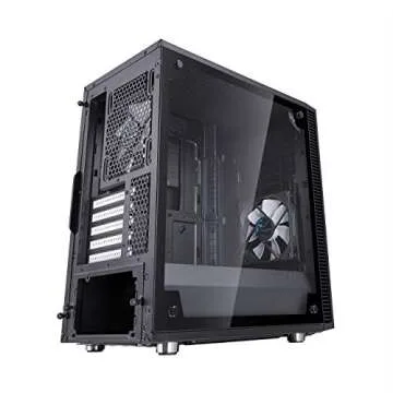 Fractal Design Define Mini C - Mini Tower Computer Case - mATX - Optimized for High Airflow and - 2X Fractal Design Dynamic X2 GP-12 120mm Silent Fans Included - PSU Shroud - Tempered Glass - Black