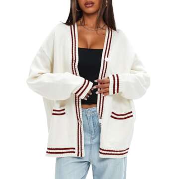 Darong Women's Striped Cardigan for Fall Fashion Style