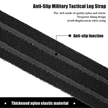 2 Pieces Tactical Leg Strap Nylon Thigh Belt Elastic Thigh Strap with Quick Release Buckle for Games...