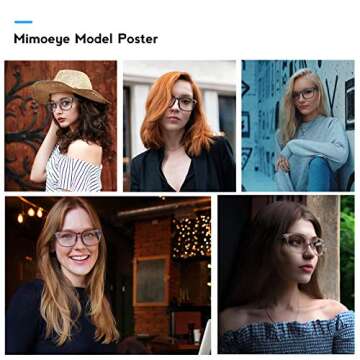 Mimoeye 2 Pack/1 Pack Oversized Blue Light Blocking Glasses Anti Eyestrain Work Gaming TV Glasses for Women and Men(1 piece)