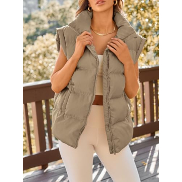 AUTOMET Puffer Vest for Women – Trendy Sleeveless Outerwear