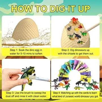 EARTH'SCODE Jumbo Dino Egg Excavation Dig Kit, Archeology Educational Science STEM Toy, Crafts Gift for Kids